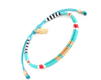 Turquoise Bracelet, Seed Bead Bracelet, Friendship Bracelet, Summer Jewelry, Ocean Blue, Yoga Bracelet, Turquoise jewelry