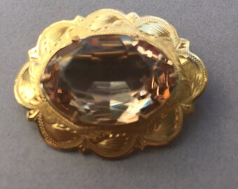 1940's Large Gold Plated Brooch