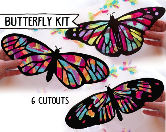 Stained Glass Butterfly Suncatcher Tissue Paper Craft Stained Glass Butterfly Suncatcher Tissue Paper Craft