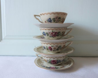 C. Ahrenfeldt Limoges espresso, coffee, tea cups and saucers, French vintage, French décor – 4 tasses expresso.