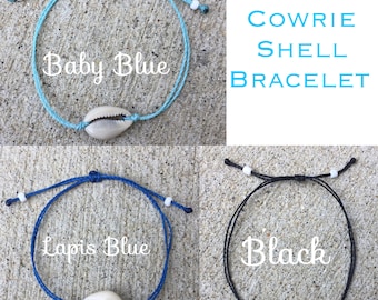 Cowrie Shell Bracelet or Anklet; choose your color