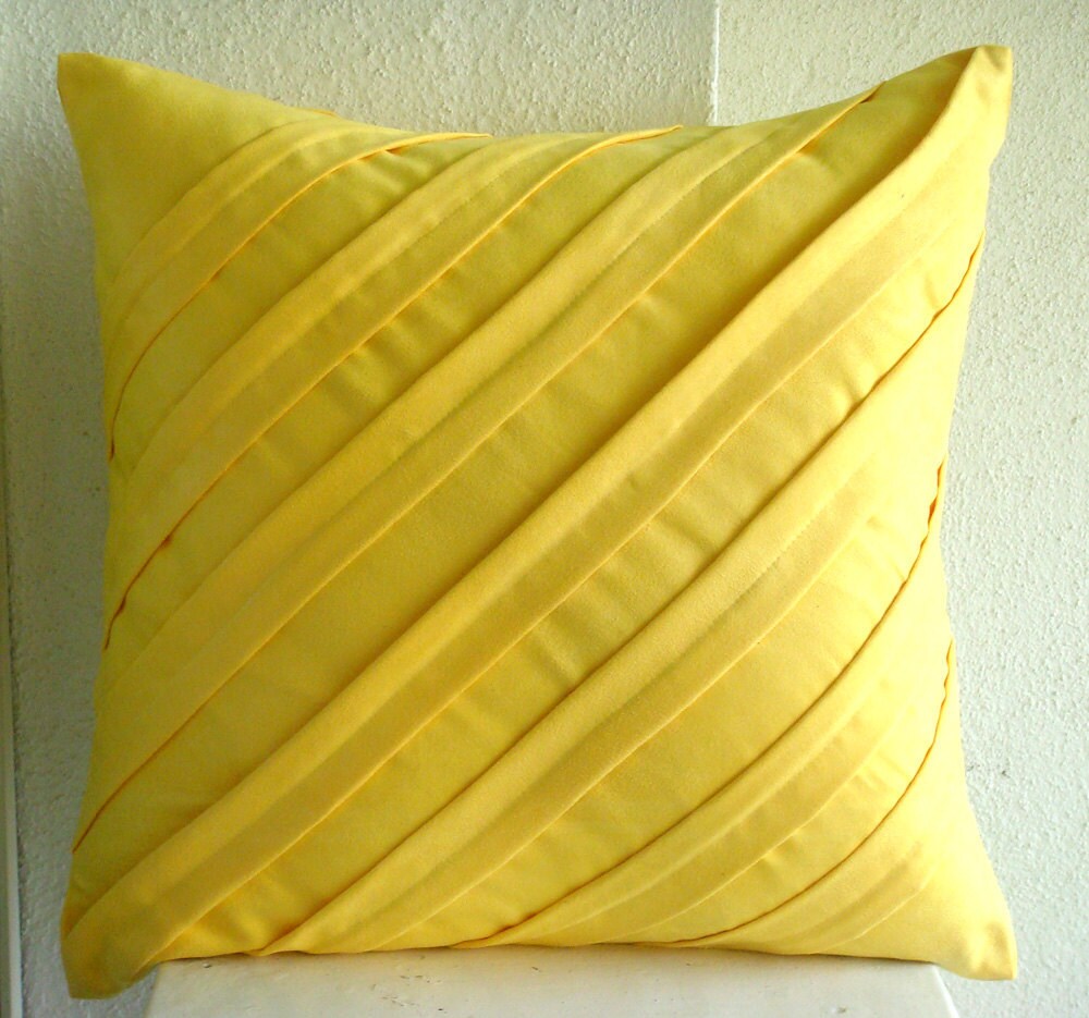 Contemporary Yellow Euro Sham Covers 26x26 Suede Euro Sham