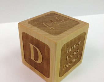 Personalized Wooden Baby Block