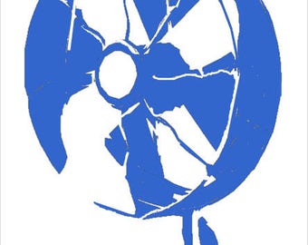 Fan Stencil Different Sizes Available, Retro Fan, Retro fan stencil