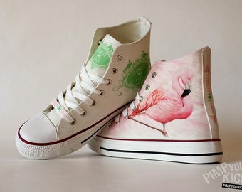 Flamingo custom shoes with your text (if you want to have any text on them)