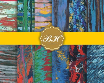 Abstract Paint Digital Paper, Abstract Paint Backgrounds, Oil Painting Printable Paper, Texture, Commercial Use, Digital Paper Pack