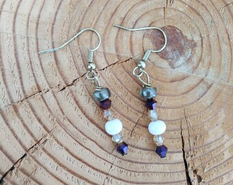 Bronze Beaded Dangle Earrings