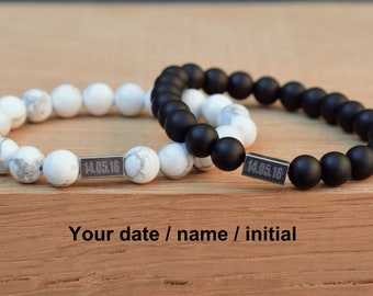 anniversary gift for boyfriend wedding date bracelet dating engraved couple bracelet personalized couple bracelet custom bracelet charms