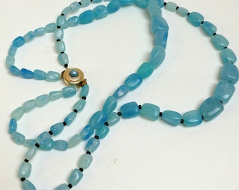 Vintage blue double strand necklace