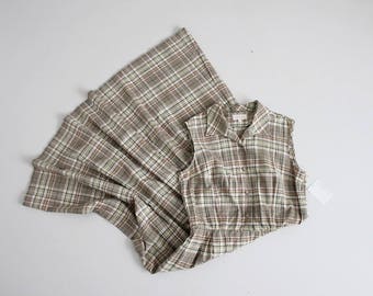 autumn plaid dress | plaid collared dress | vintage brooks brothers dress