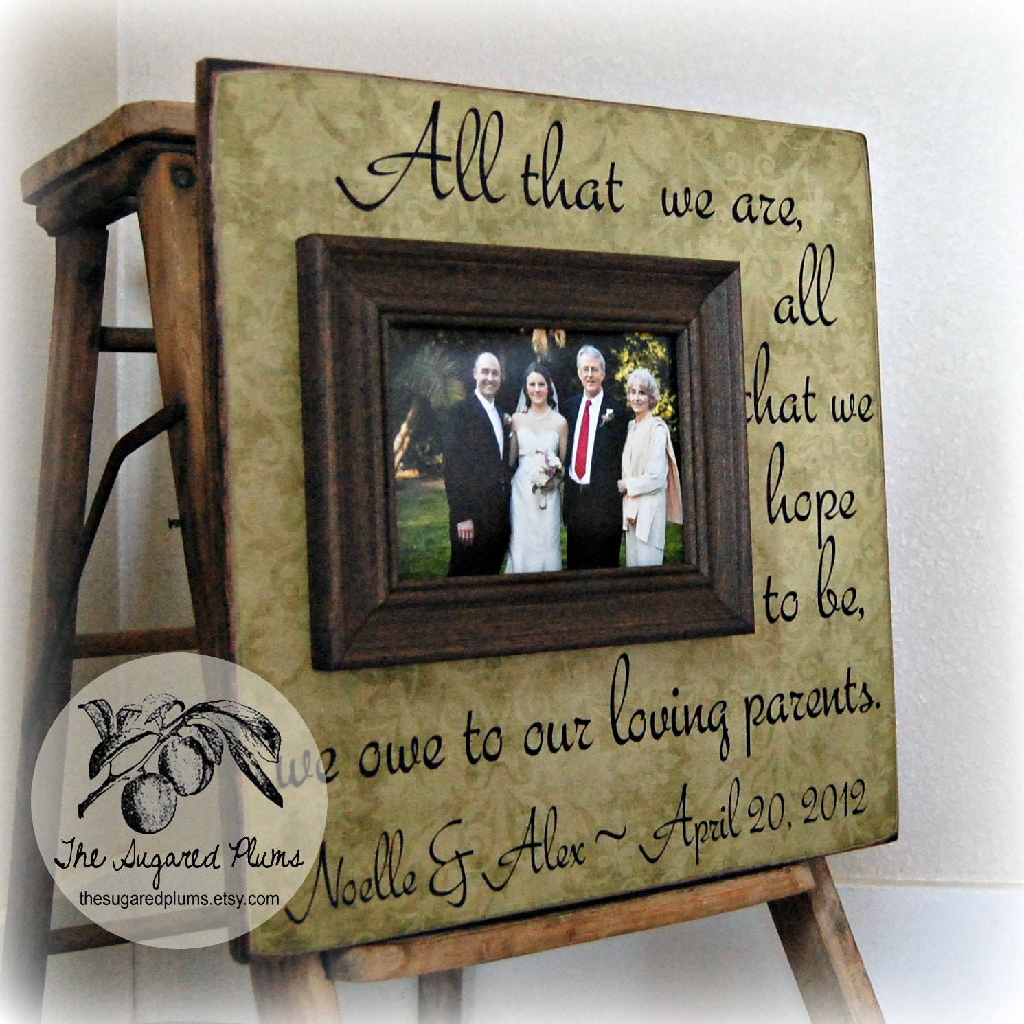 Parents Thank You Gifts Wedding Personalized Picture Frame