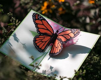Butterfly Pop Up Card, Summer Butterfly Pop Up Card, Monarch Butterfly 3D Pop Up Card, Monarch Butterfly card, Summer butterfly card