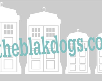 Police Call Box - family stickers - Custom Vinyl Sticker Car Decal