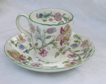 Cup and Saucer - Demitasse - Minton China - "Haddon Hall" - Vintage
