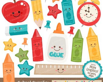 School Supply clipart for scrapbooking, commercial use, digital clip art, images, ice cream