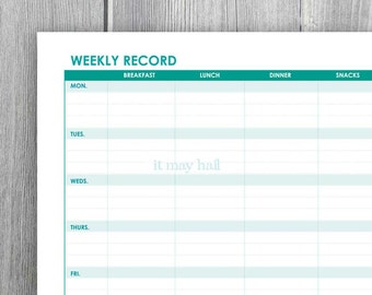 seven day menu planner