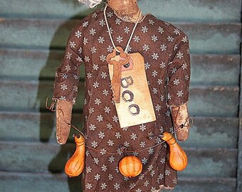 Primitive Witch Doll E Pattern Melba The Witch PDF Pattern Halloween Holiday Make Do