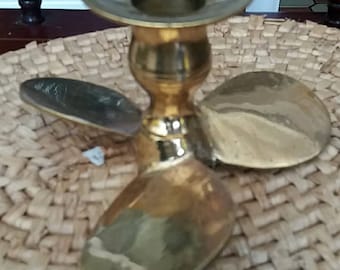 Vintage Brass Candlestick in the Shape/Solid brass