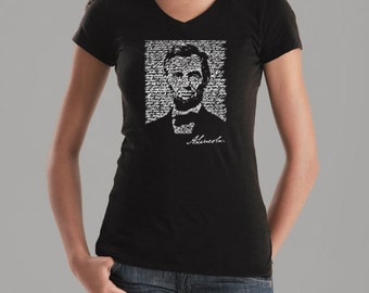 Women's V-Neck T-Shirt - Abraham Lincoln Created out of the Entire - Gettysburg Address