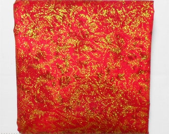 Fairy Frost Fabric -1 yard piece -Hollyberry (Red) Fairy Frost/red with gold glitter/glitz #3827 -Michael Miller Fairy Frost D#CM 0376