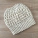 CROCHET PATTERN, Messy bun hat waffle, messy bun beanie, ponny tail hat, ponny tail beanie, Child and adult size