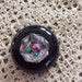Vintage 1930s Button Clothing Art Deco Black With Lucite Inlaid Rose In Center Destash Arts Crafts Assemblage (Inventory #W)