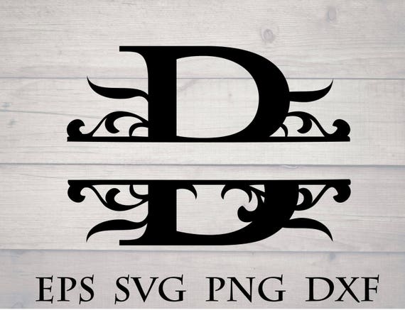 Download Monogram split letter svg / divided initial B svg swirl