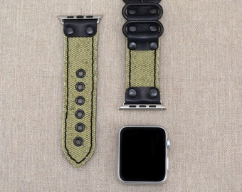 Apple Watch Band 42mm - Leather Apple Watch Strap 38mm - iWatch Band Fabric - Apple Watch Accessories - Lugs Adapter