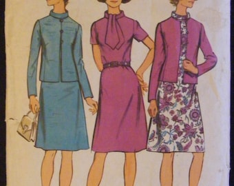 1972 Simplicity Sewing Pattern 5394 Misses' Dress / Jacket Size 14 Bust 36"