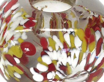 Glass Paperweight Art Glass Paperweight Hand Blown Glass Paper Weight Murano Italian Glass Style Red Yellow White
