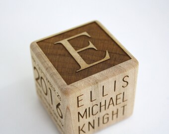 Custom Engraved Baby Block // Newborn Gift // Baby Gift // Baby Name Block // Wooden Block // Personalized Baby Gift // Custom Baby Block