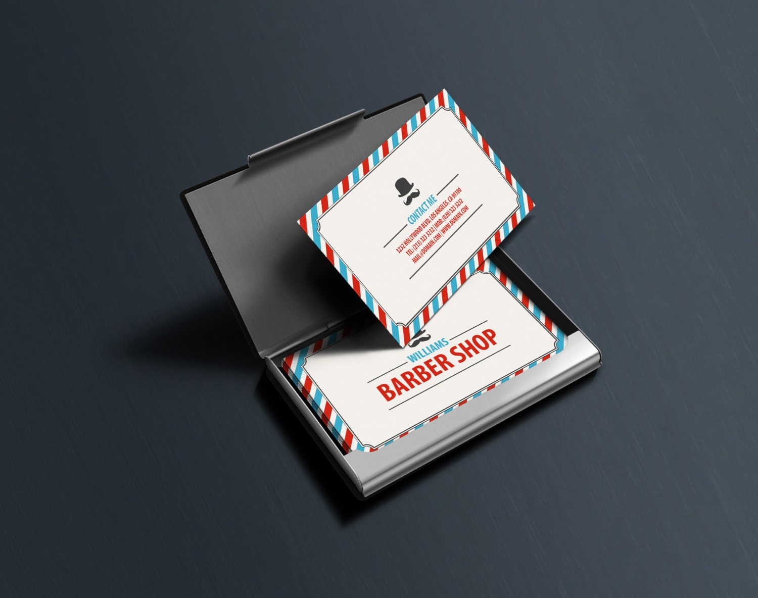 Classic Barber Shop Business Cards Template PSD INSTANT