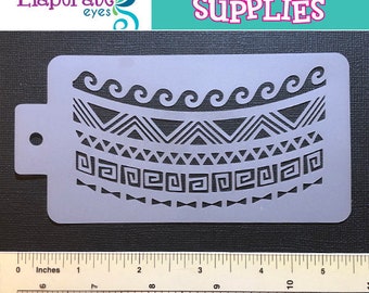 HAWAIIAN TATTOO #1 - Face Painting Stencil (Medium)