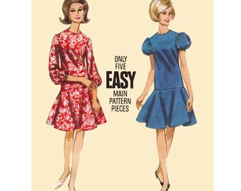 Butterick 4185, sewing pattern, size 10 bust 31" women's dress pattern, jewel neckline, fit and flare dress, circle skirt