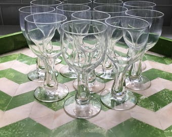 Vintage Hollow Stem Champagne Glasses - set of 12
