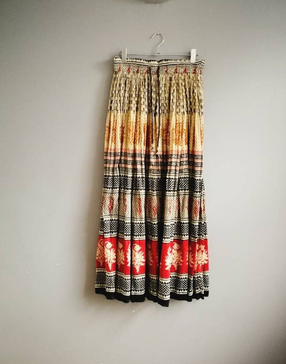 Indian Gauze Skirt / Adini skirt / crinkly boho skirt / Adini cotton maxi skirt / long hippie skirt / drawstring long cotton skirt