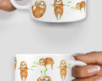 Cute sloths everywhere watercolor mug - Christmas mug - Funny mug - Rude mug - Mug cup 4P101