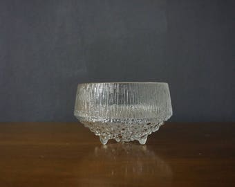 Vintage IITTALA Finland ULTIMA THULE Tapio Wirkkala Footed glass Bowl 1960's