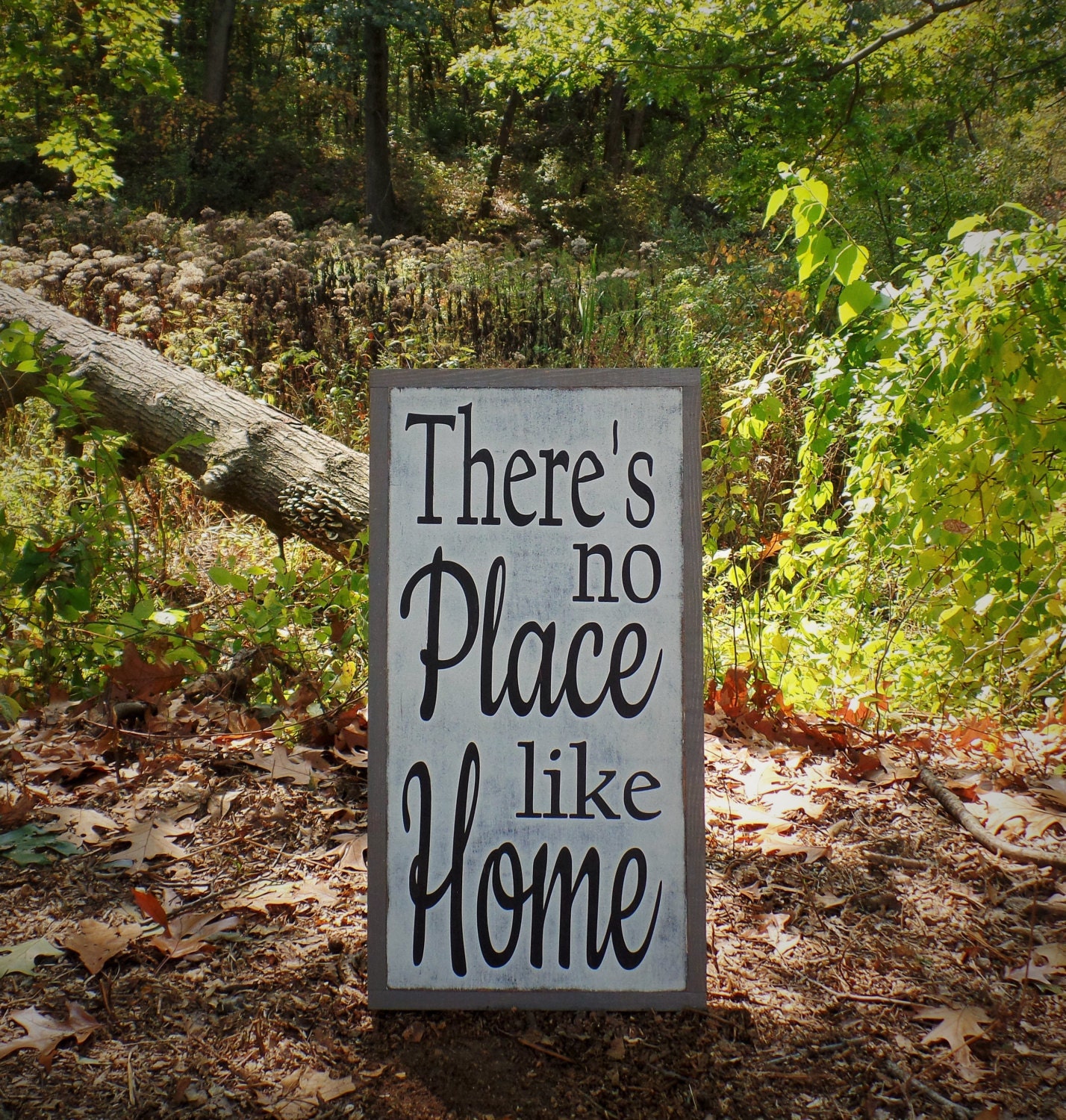 There's No Place Like Home Wood Sign Inspirational Wooden