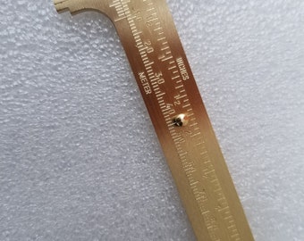 4 Inch Brass 100 mm Pocket Tool Slide Caliper Gauge for Measuring Beads Stones Coins Jewelry