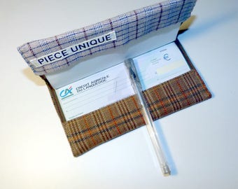 Checkbook protector made from recycled cotton