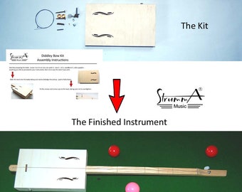 StrummA Electro Acoustic Diddley Diddly Bow Kit Easy Self Assembly Fretless Cigar Box Guitar