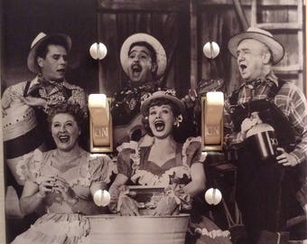 I Love Lucy Ricky Ricardo Tennessee Ernie Ford Fred Ethel Mertz TV show Double Light Switch Cover Home Theater Den Mancave Free US Shipping