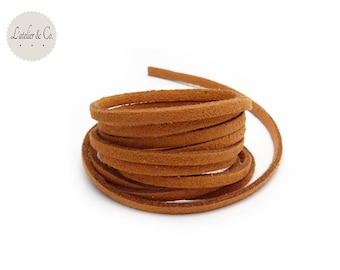 1 m suede hazelnut Brown 3mm x 1.5 mm suede cord