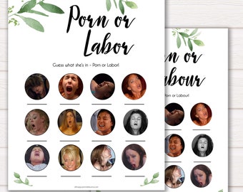 Botanical Porn or Labour Game, Labor or Porn Baby Shower Game, Porn or Labor, Labour or Lovin Baby Shower Game, Baby, Porn or Labor Game GL2
