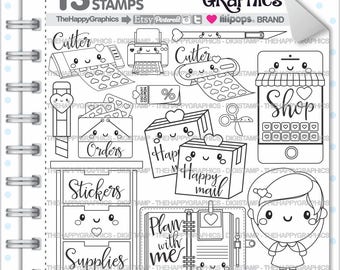 Planner Girl Stamps 80OFF Commercial Use Digi Stamp Digital Image