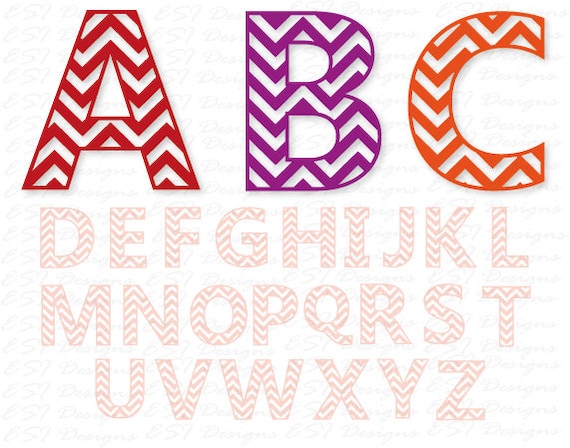 Download Chevron Alphabet Monogram font SVG DXF EPS. Commercial use