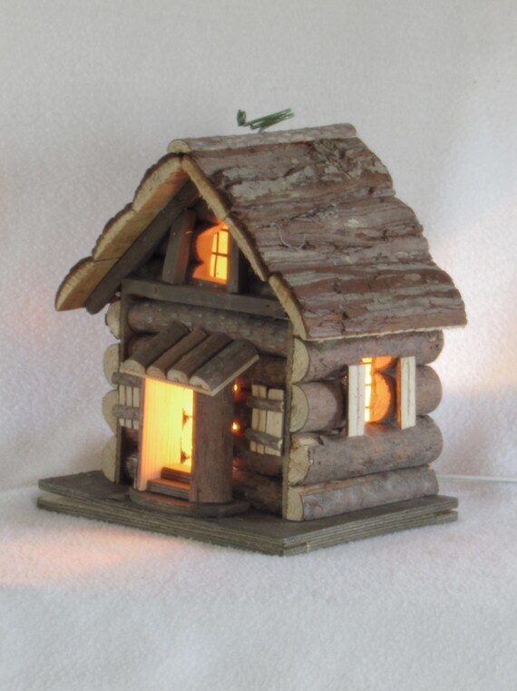 Rustic Cabin Night Light Unique Handmade Primitive Home