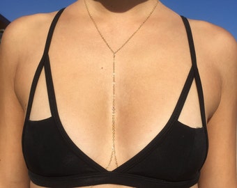 Thin Gold Lariat Body Chain