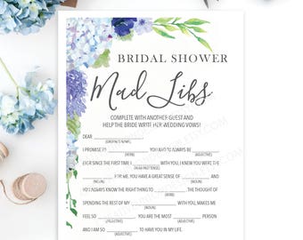 Bridal shower mad libs | Etsy